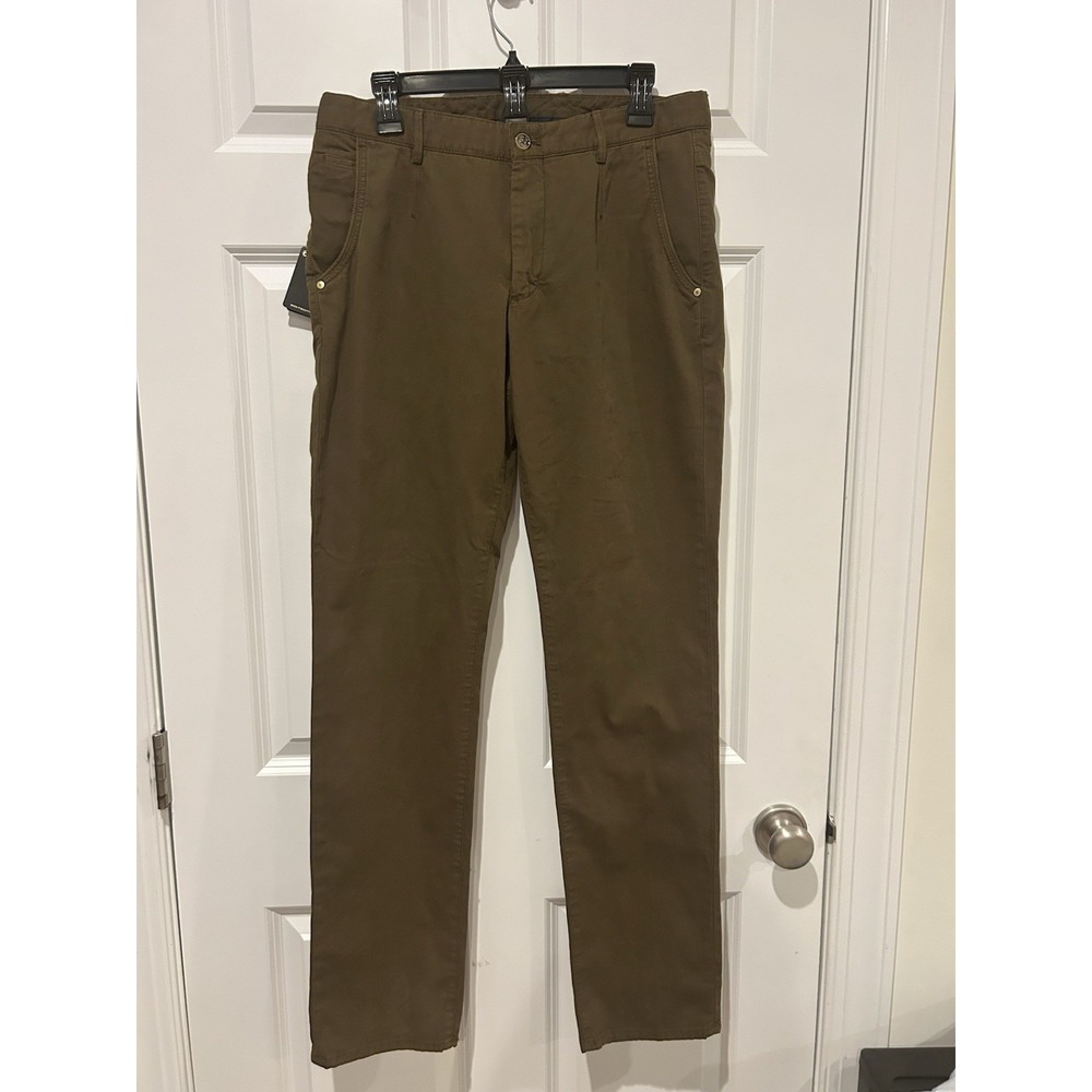 NWT Massimo Dutti Men's 31x33 Slim Fit Cotton Blend Olive Pants MSRP 130.00